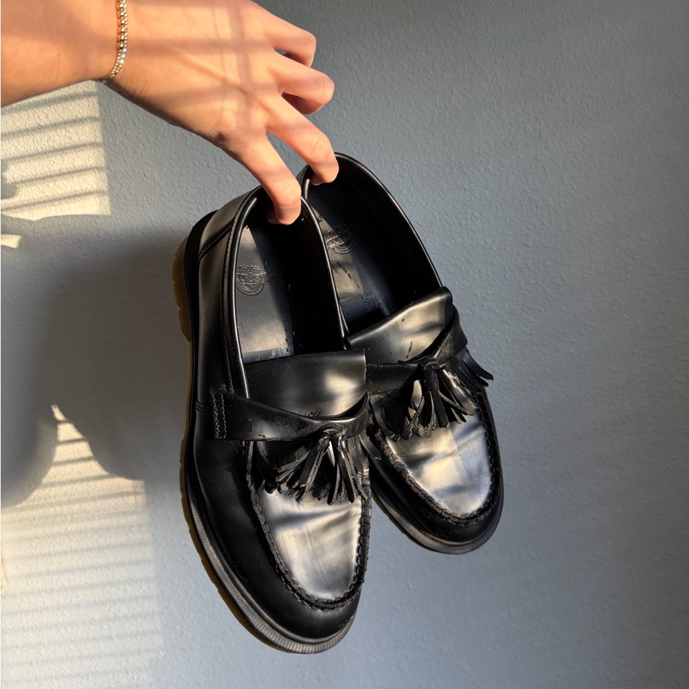 Black Tassel Dr. Marten Loafers